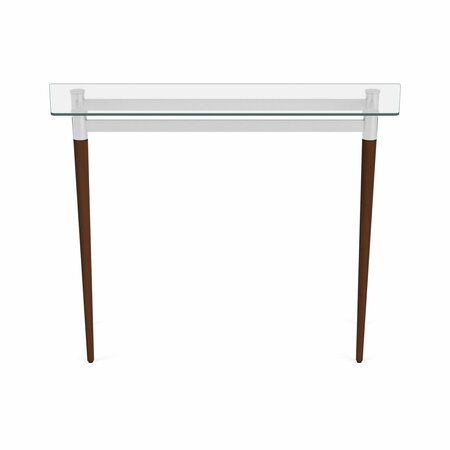 Siena Lounge Reception Sofa Table 40x15in Glass Top, Walnut